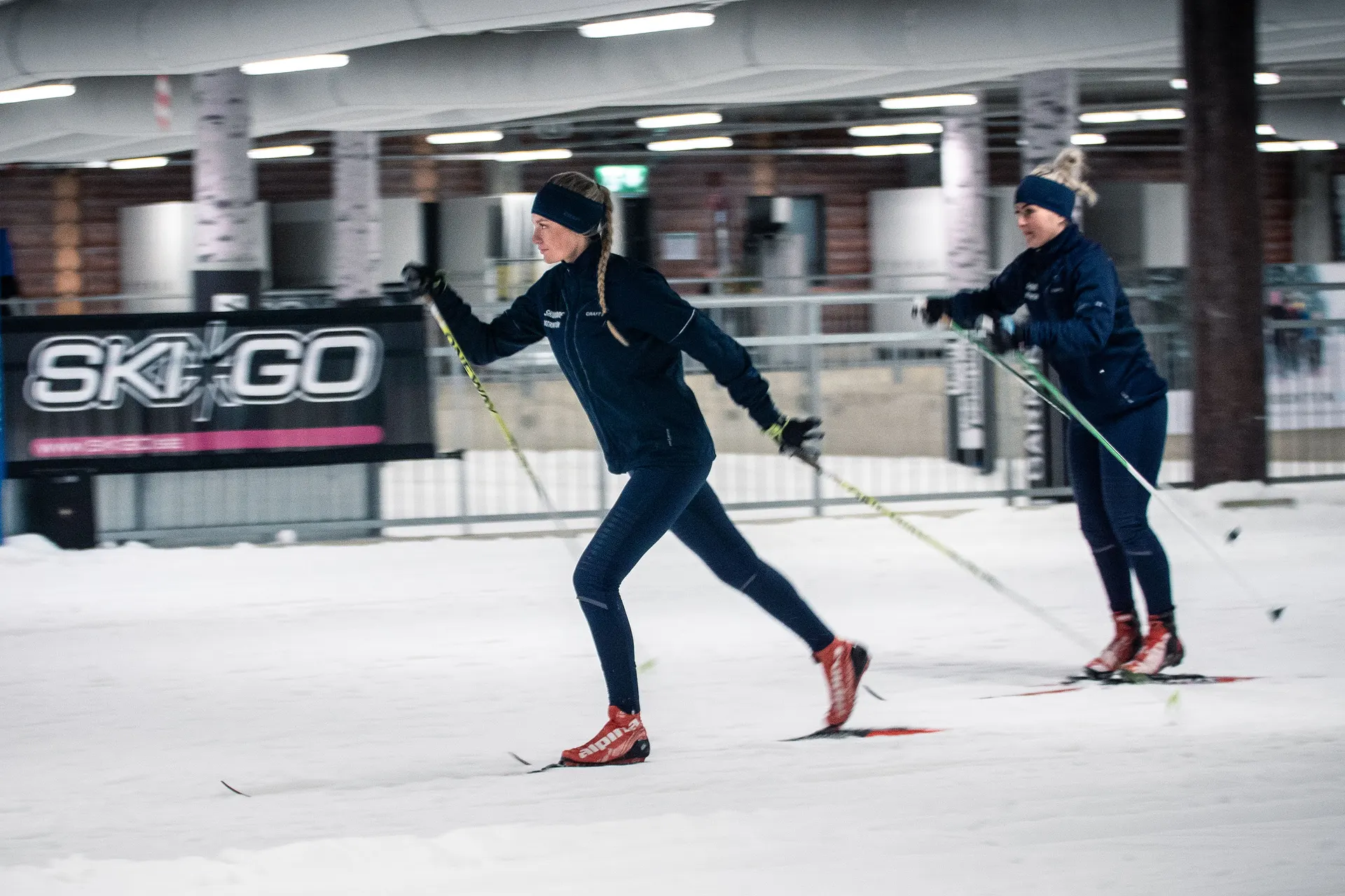 Längdskidor inomhus i Skidome, Göteborg